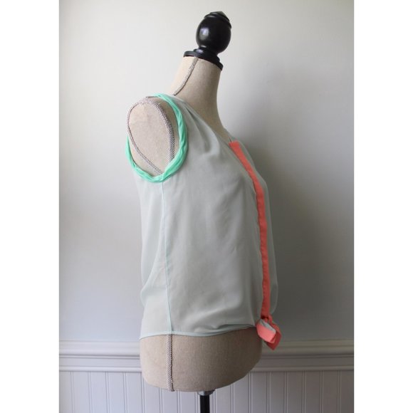 American Eagle Blue Sleeveless Tie Front Tank XS - Picture 3 of 9